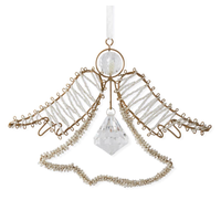 Seed Bead Wire Angel Ornament with Rhinestone