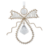 K & K Interiors Inc Seed Bead Wire Angel Ornament with Rhinestone