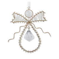 Seed Bead Wire Angel Ornament with Rhinestone