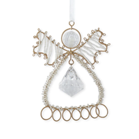 Seed Bead Wire Angel Ornament with Rhinestone