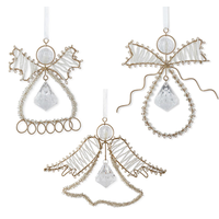 Seed Bead Wire Angel Ornament with Rhinestone