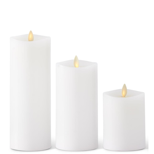 K & K Interiors Inc White Wax Luminara Pillar Candle 