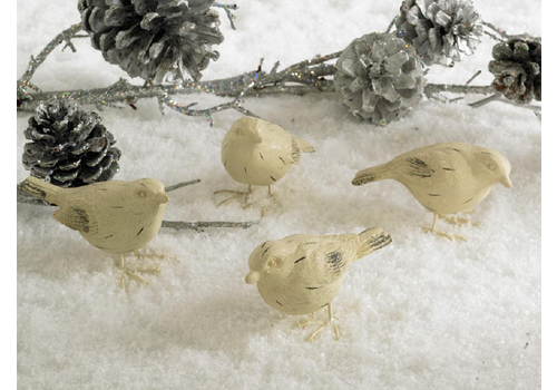  K & K Interiors Inc 2" White Sugared Bird Asst 