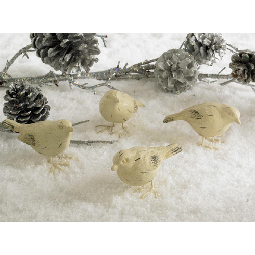 K & K Interiors Inc 2" White Sugared Bird Asst 