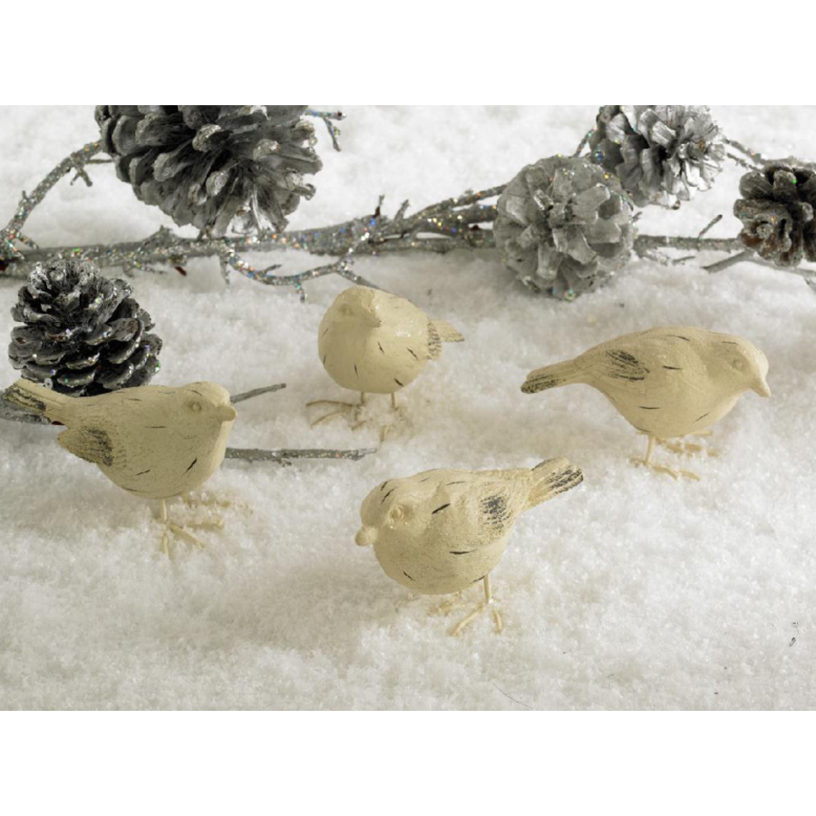 2" White Sugared Bird Asst