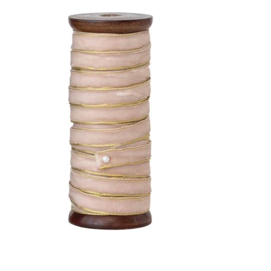 Velvet Ribbon with  Metallic Edge