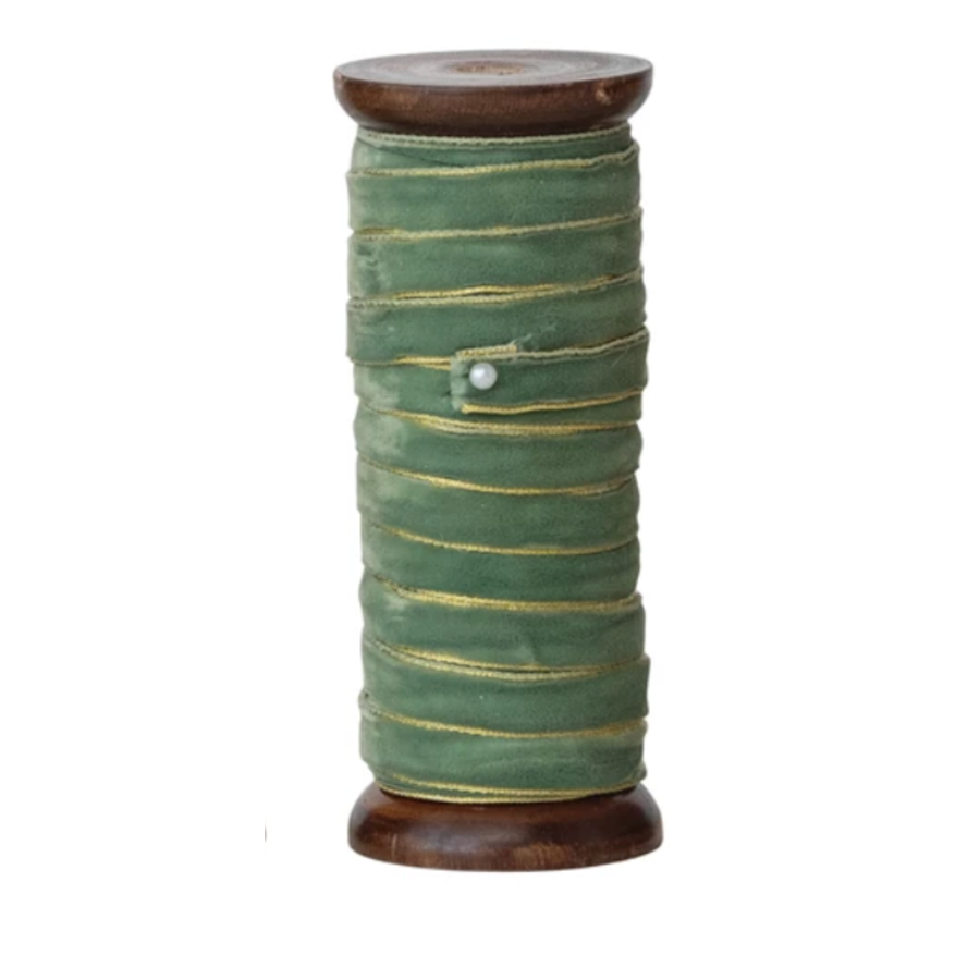 Velvet Ribbon with  Metallic Edge