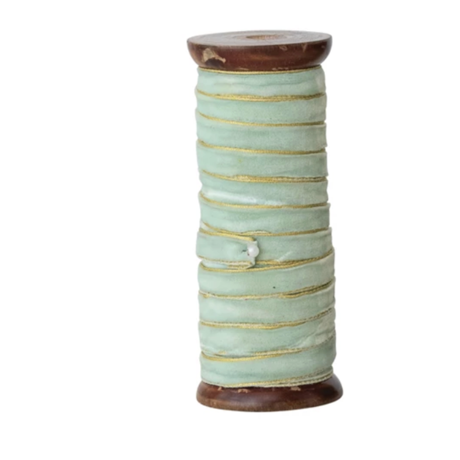 Velvet Ribbon with  Metallic Edge