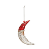 Creative Co-Op Red/Silver Mercury Glass Santa Moon Ornament