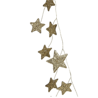 Glitter Paper Star Garland Gold