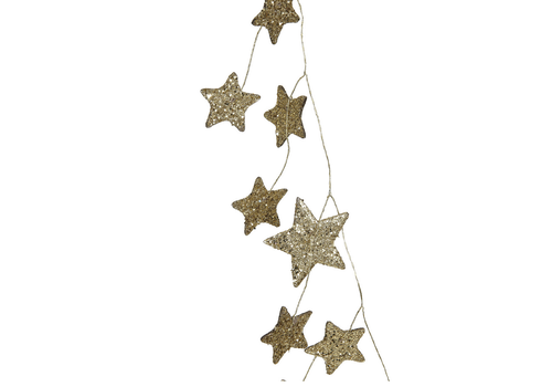  Creative Co-Op Glitter Paper Star Garland Gold 