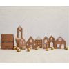 Creative Co-Op Cardboard Gingerbread House Village Boxed Set of 7