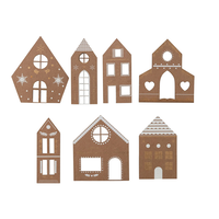Cardboard Gingerbread House Village Boxed Set of 7