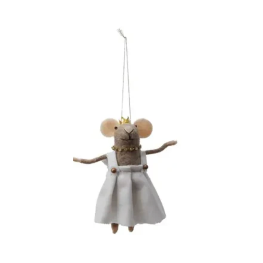 Wool Felt Mouse Ornament Party Clothes