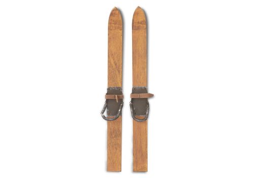 K & K Interiors Inc Pair of 12" Decorative Wooden Skis 
