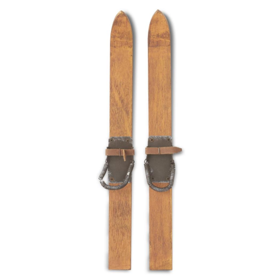 Pair of 12" Decorative Wooden Skis