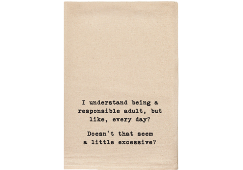  ellembee gift Responsible Adult Tea Towel 