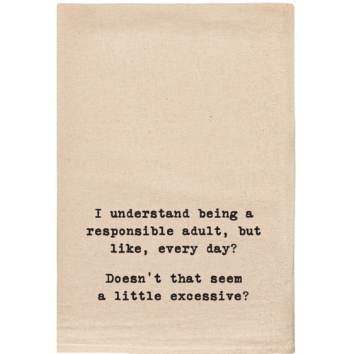  ellembee gift Responsible Adult Tea Towel 
