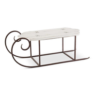 Whitewashed Wood Sled with Rust Colored Runners