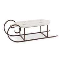 Whitewashed Wood Sled with Rust Colored Runners