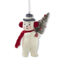Glittered Snowman Ornament