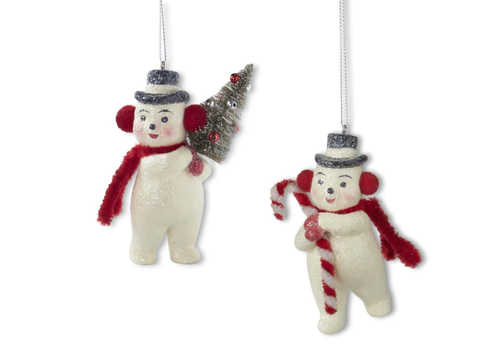  K & K Interiors Inc Glittered Snowman Ornament 