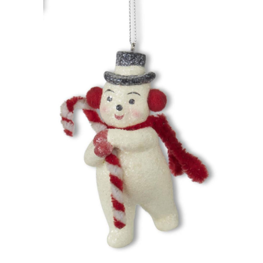 Glittered Snowman Ornament