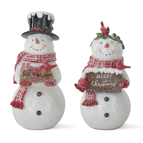  K & K Interiors Inc Glittered Resin Snowman 