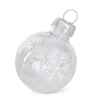 1" Clear Snowflake Glass Ornaments Box of 16