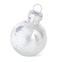 1" Clear Iridescent Tree Glass Ornaments Box of 16