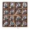 K & K Interiors Inc 1" Clear Iridescent Tree Glass Ornaments Box of 16