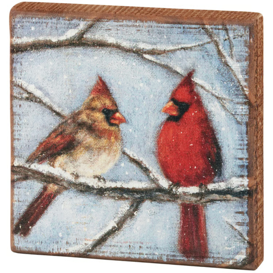 Cardinal Couple Block Sign