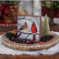 Cardinal Couple Block Sign