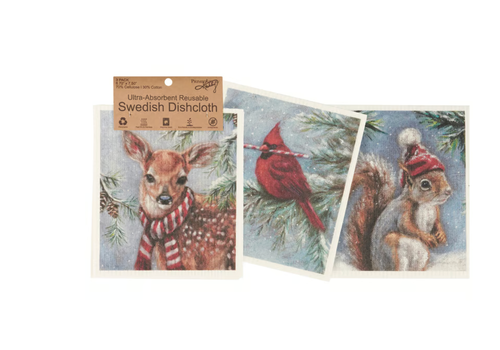  Primitives by Kathy Winter Animal Swedish Dishcloth Set of 3 