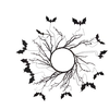 Primitives by Kathy Halloween Bat Candle Ring