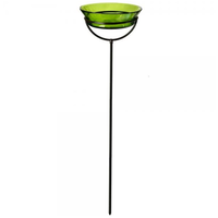 Recycled Glass 37" Garden Stake Bath / Feeder