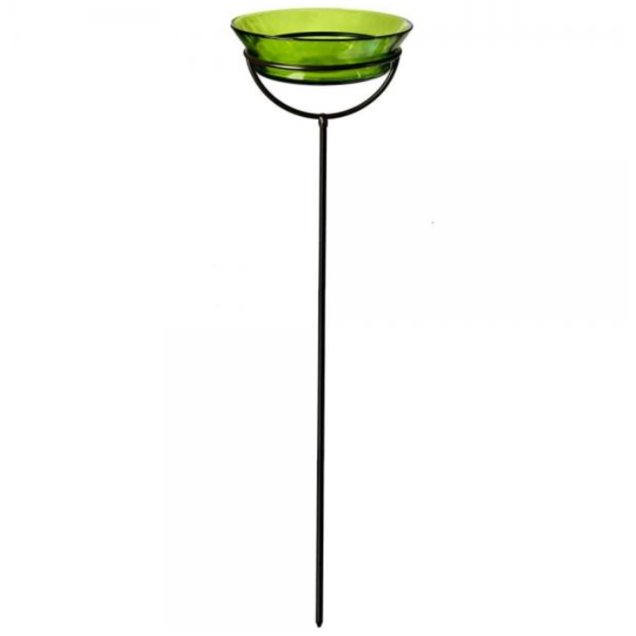 Recycled Glass 37" Garden Stake Bath / Feeder