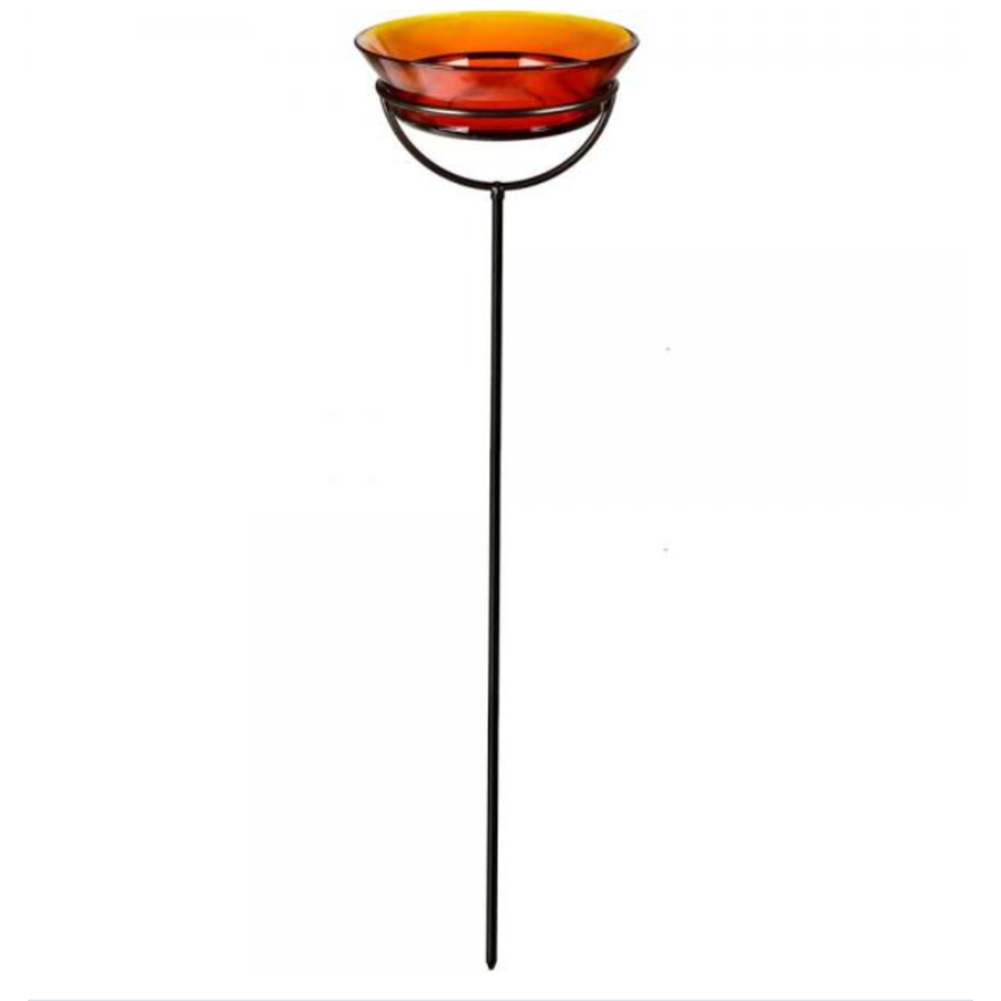 Recycled Glass 37" Garden Stake Bath / Feeder