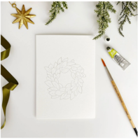 Wreaths Paintable Notecards