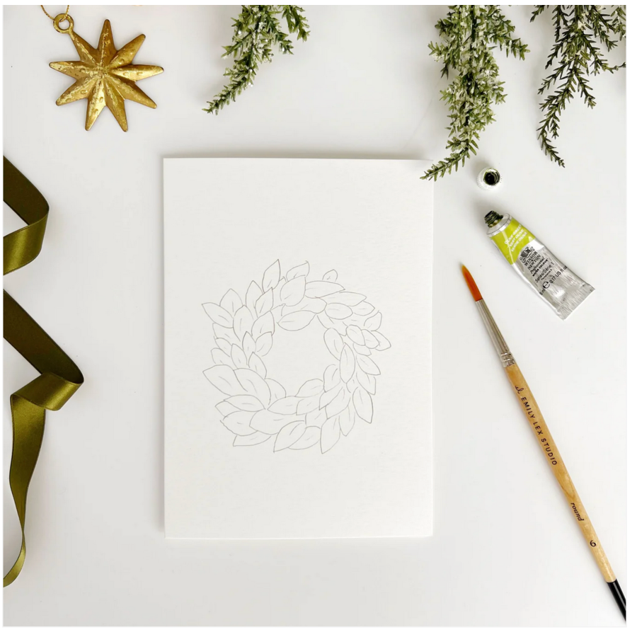 Wreaths Paintable Notecards