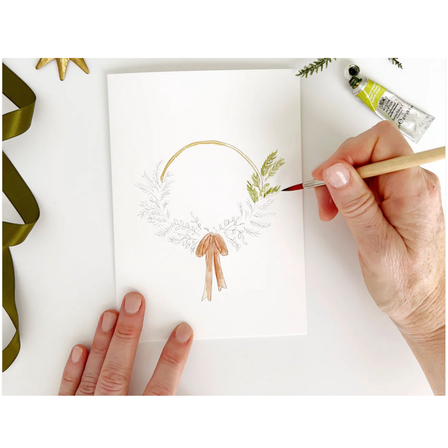 Wreaths Paintable Notecards