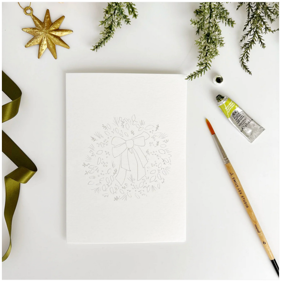 Wreaths Paintable Notecards