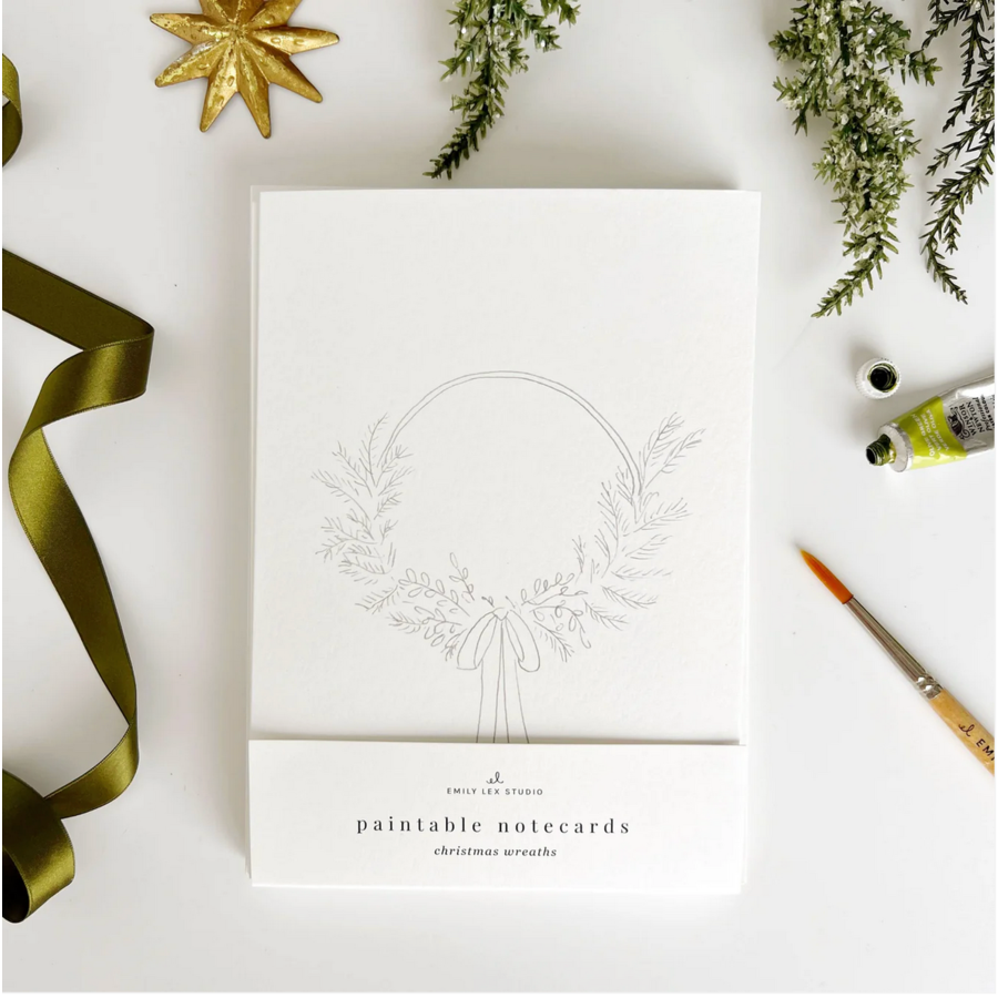 Wreaths Paintable Notecards