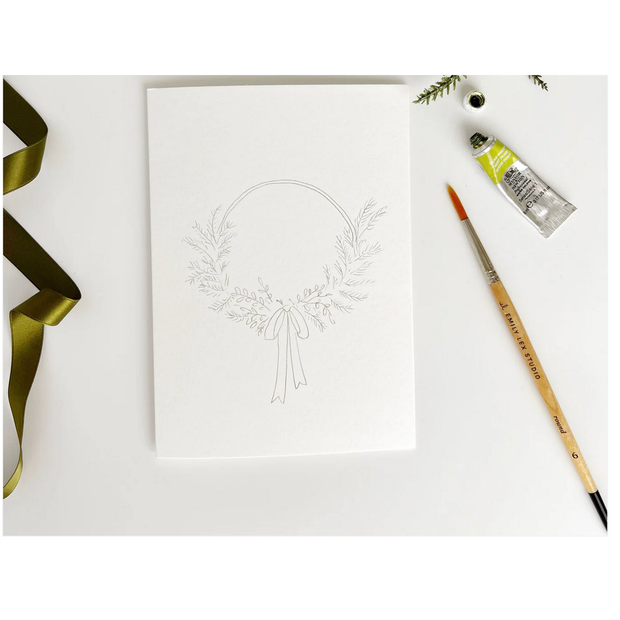Wreaths Paintable Notecards