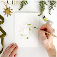Wreaths Paintable Notecards