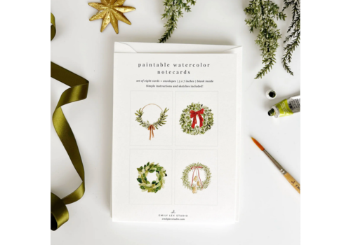  emily lex studio Wreaths Paintable Notecards 
