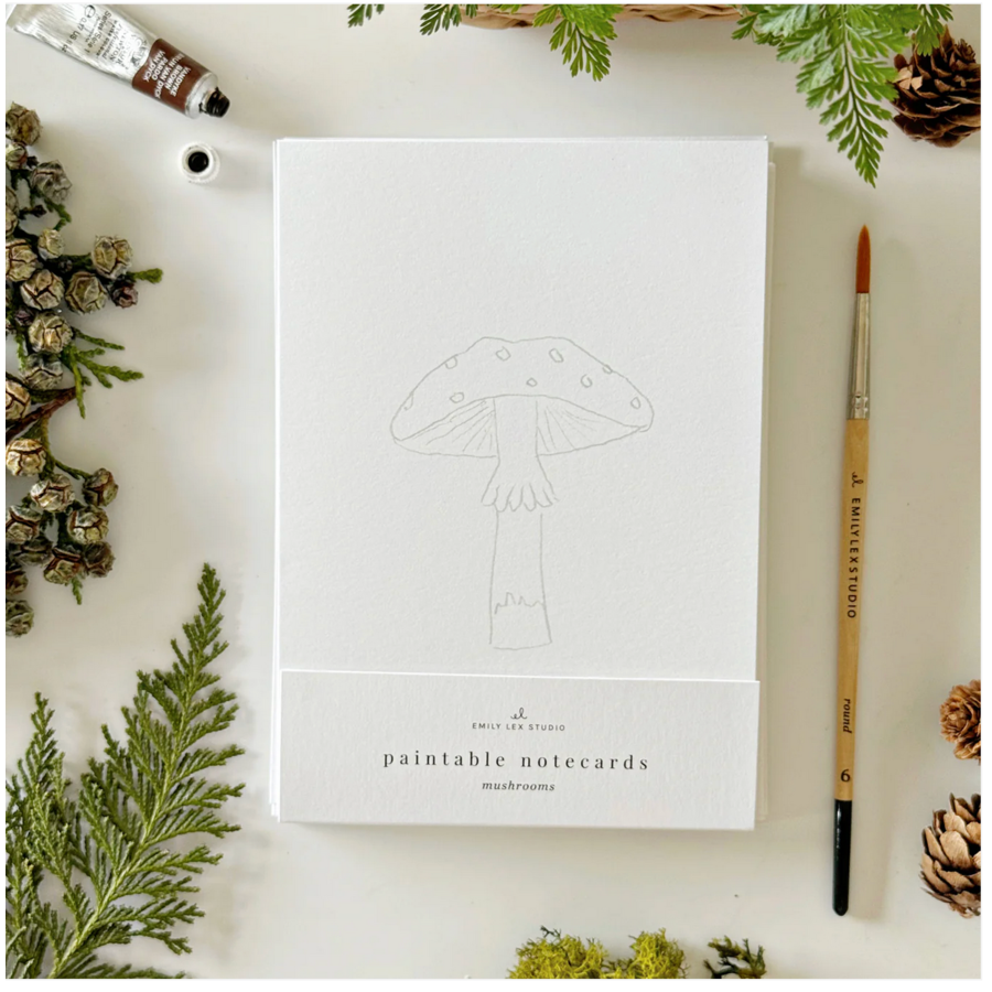 Mushrooms Paintable Notecards