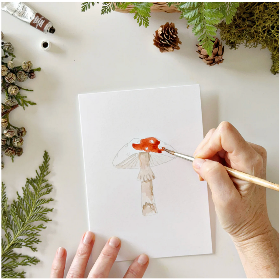 Mushrooms Paintable Notecards