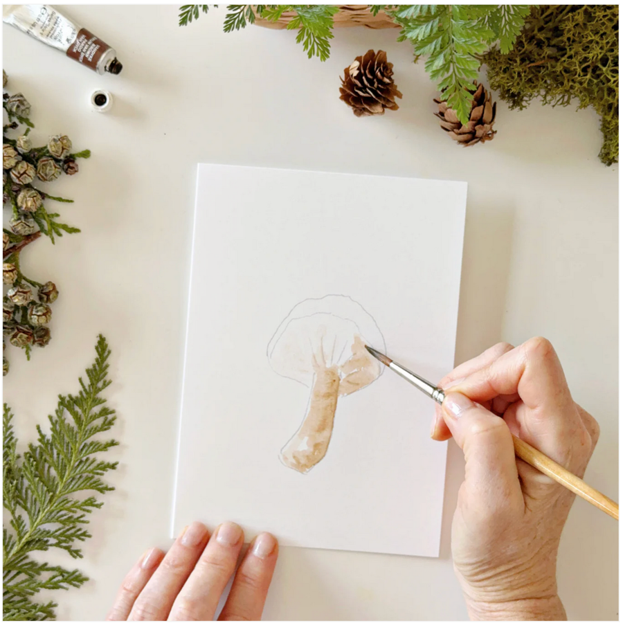 Mushrooms Paintable Notecards