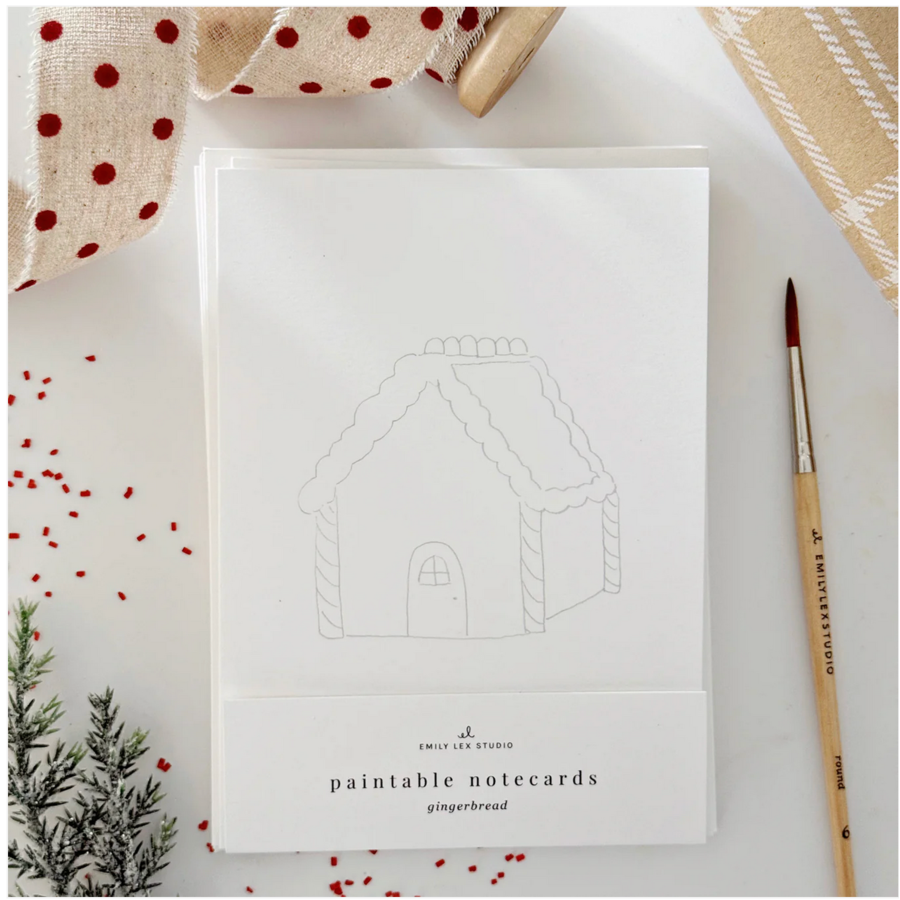 Gingerbread Paintable Notecards
